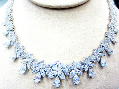 Diamond pear shape marquise round brilliant diamond shape diamond set necklace