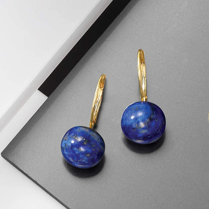 Lapis Earrings in 14Kt Yellow Gold