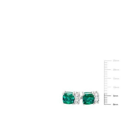 18 CT. T.W. Lab Emerald and Lab White Sapphire Bracelet in Sterling Silver