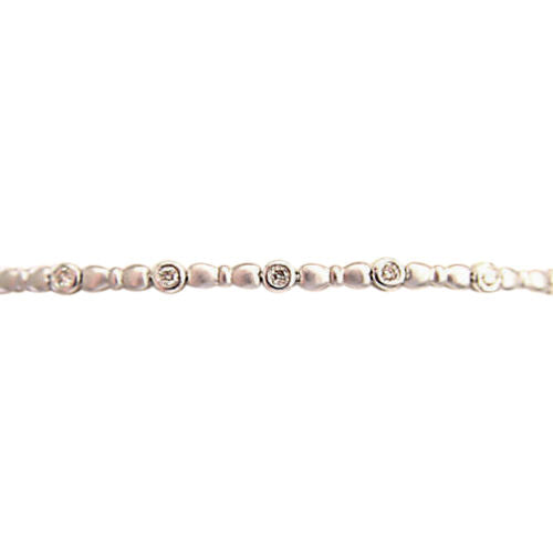 16 ROUND BRILLIANT CUT DIAMONDS BEZEL SET IN BRUSHED