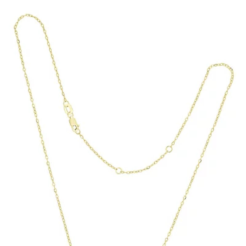 Lab Created White Sapphire with 0.11 CT. T.W. Diamond Halo Pendant in 14K Gold