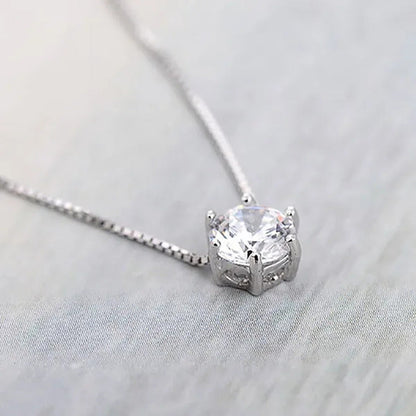 Women Simple Trendy Zircon Rhinestone Choker Necklace Shine Diamond Silver Chain