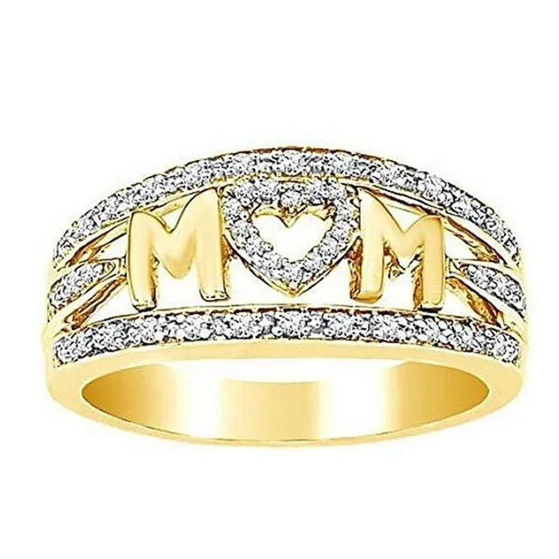 Fashion Jewelry 925 Sterling Silver MOM Letter Diamond Jewelry Family Birthday B