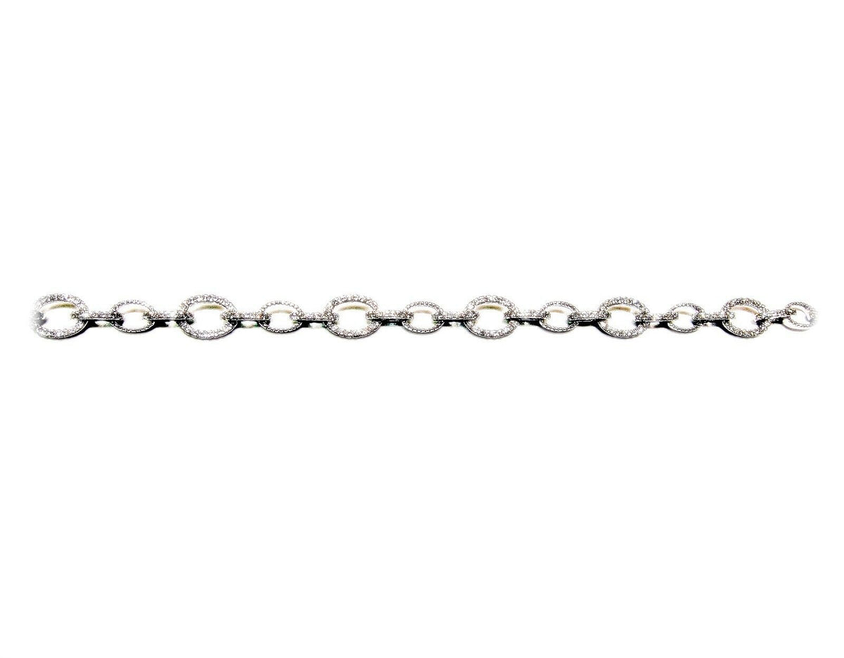 DIAMOND ROUND BRILLIANT SHAPE OVAL LINK BRACELET