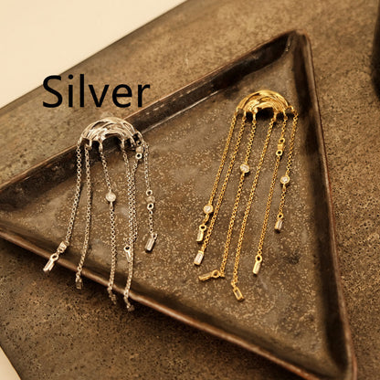 High-Quality Water Ripple Tassel Earrings