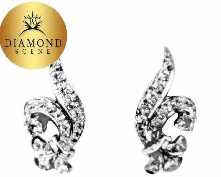 ESTATE ANTIQUE EARRING ROUND BAGUETTE DIAMOND EARRING