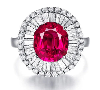 925 Silver Natural Gemstones Ruby Birthstone Bride Wedding Engagement Strange Ri
