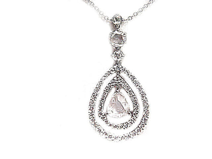 DIAMOND ROSE SHAPE AND ROUND BRILLIANT PENDANT CENTER