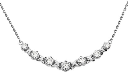 Dazzling 14K White Gold Diamond XOXO Pendant Necklace