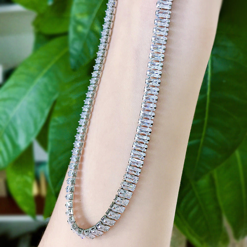 Women'S European and American Luxury Jewelry Full Diamond Necklace
