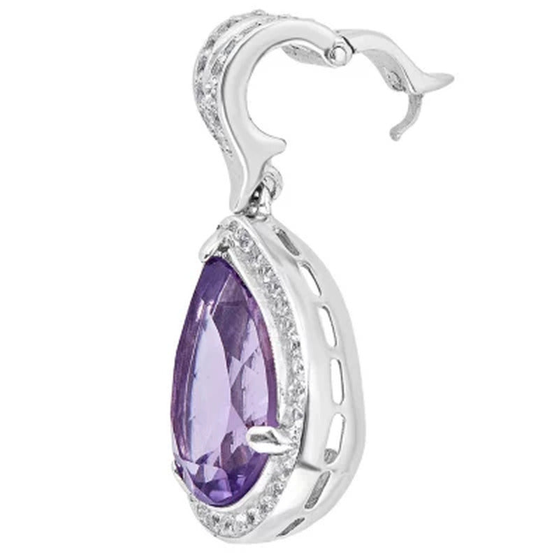 Pear-Shaped Amethyst and White Topaz Necklace in Italian Sterling Silver