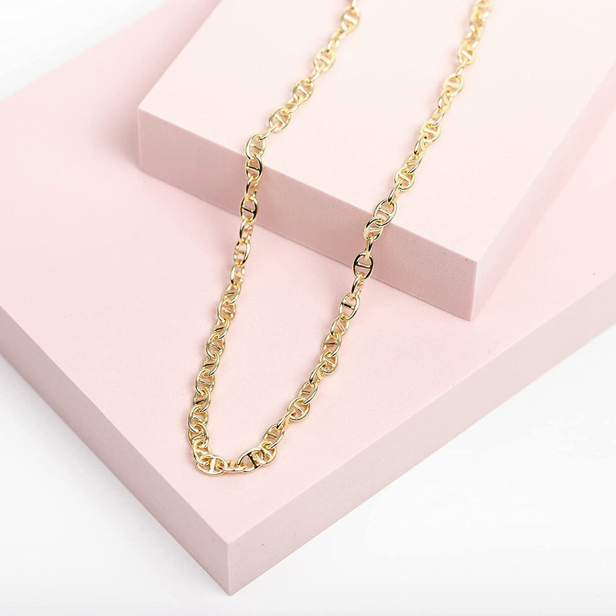 14K Gold Plated Curb Paperclip Box Sphere Bead Snake Herringbone and Figaro Chai