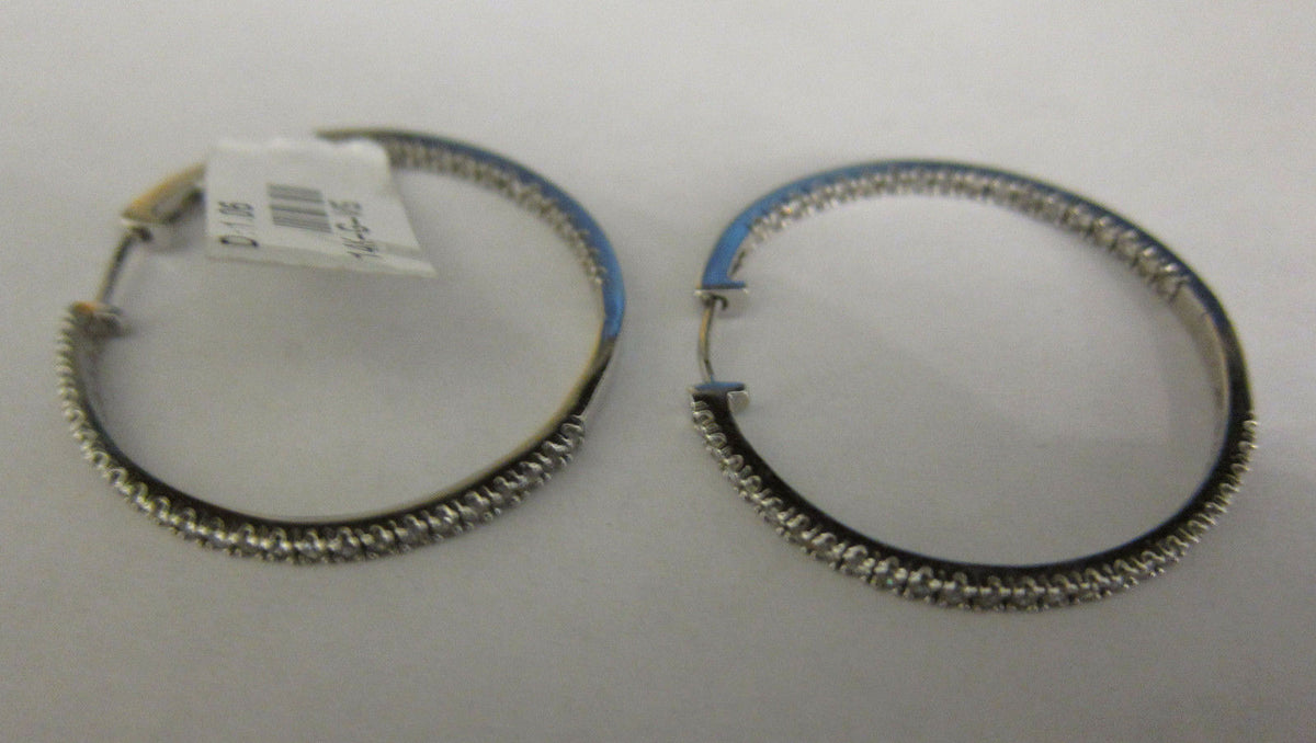 DIAMOND INSIDE OUTSIDE SET HOOP EARRING DIAMOND HOOP EARRING DIAMOND EARRING