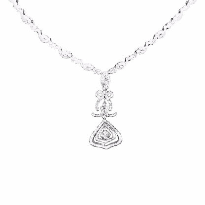 DIAMOND NECKLACE ROUND MARQUISE SHAPE SET ALL AROUND DIAMOND SET NECKLACED