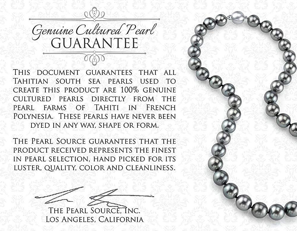 10-11Mm Genuine Black Tahitian South Sea Cultured Pearl & Cubic Zirconia June Ri