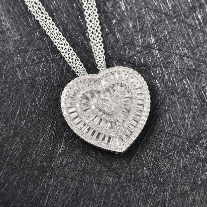 Shop LC Platinum Plated Statement Cubic Zirconia Love Pendant Necklace for Women
