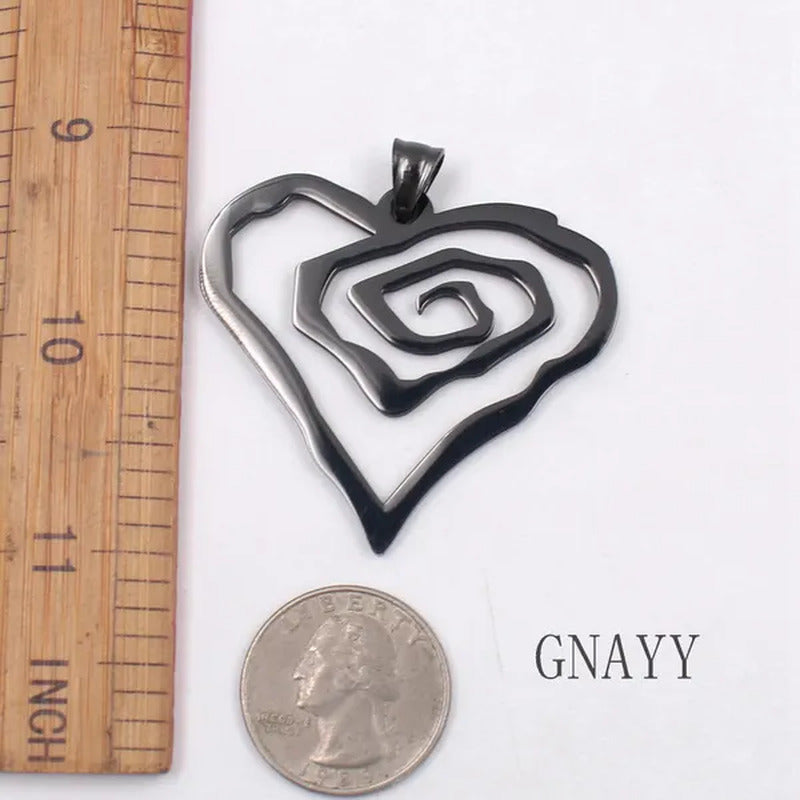 Black Marilyn Manson Heart ROSE Charm NEW MM Rose TOP round Chain 18-36Inch Neck