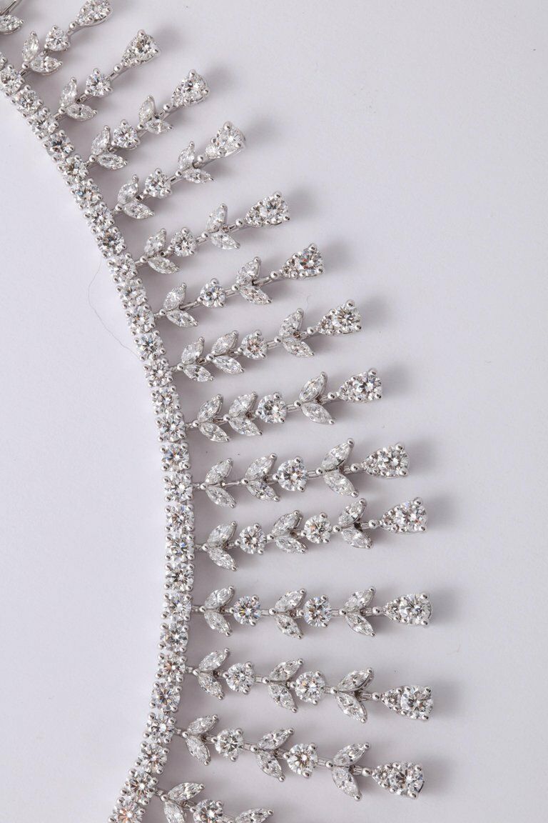 Over 20 Carat Diamond Drop Necklace  22.06 carats  18k white gold
