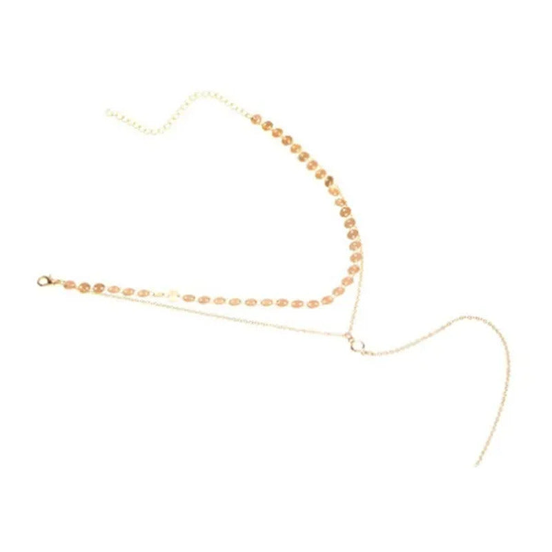 European and American Fashion Jewelry Simple Necklace Crystal Tassel Necklace