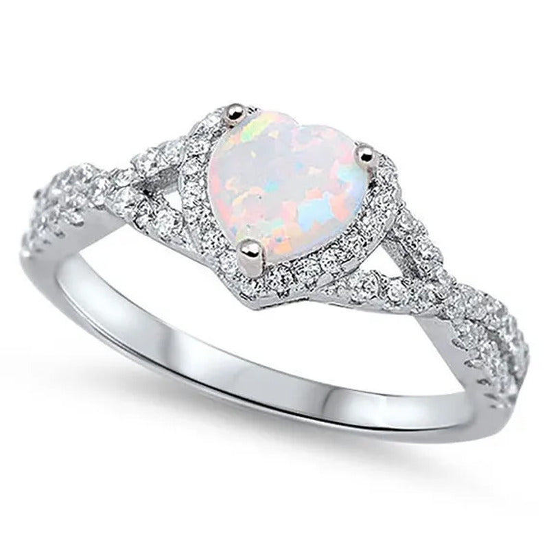 Sterling Silver .925 Women'S Diamond Cubic Zirconia CZ Infinity Heart Halo Band