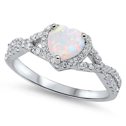 Sterling Silver .925 Women'S Diamond Cubic Zirconia CZ Infinity Heart Halo Band