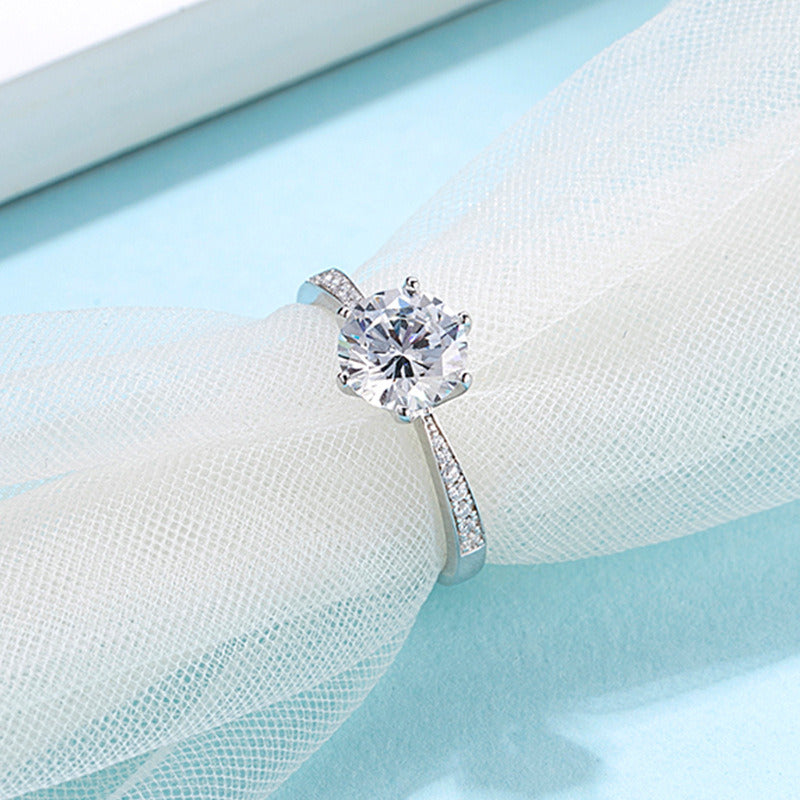 Silver Plated 18K Gold Smart 2.0 Carat Moissanite Ring