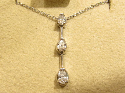 DIAMOND PEAR SHAPE THREE STONE PENDANT INCLUDED CHAIN