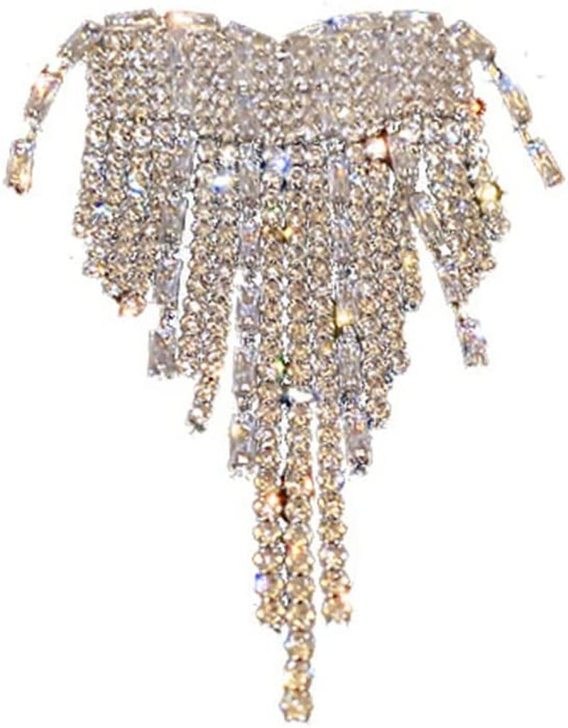 CXDTBH Fashion Brooch with Diamond Zirconia Tassel Chest Ornament Temperament De
