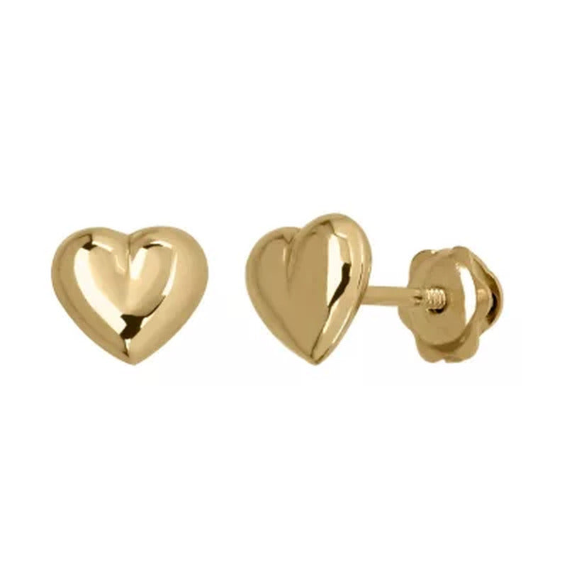 Children'S Hoop and Heart Earring Set in 14K Yellow Gold
