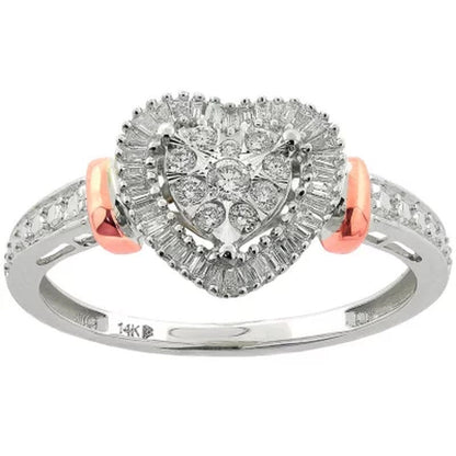 0.23 CT T.W. Diamond Heart Ring in 14K Gold