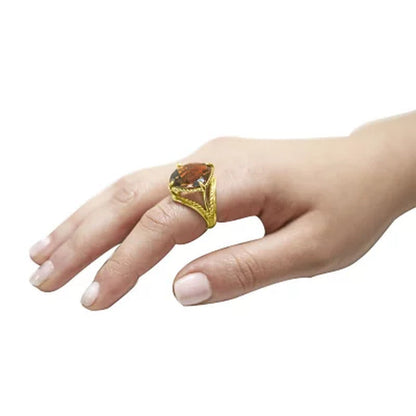 12.0 CT. Smoky Quartz Ring in 14K Yellow Gold