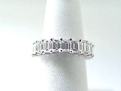 DIAMOND 22 EMERALD SHAPE ETERNITY SET COMMON PRONG SET ANNIVERSARY DIAMOND BAND