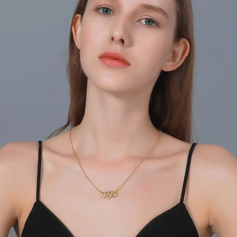 2021 New Fashion Creative Plated Love Necklace Lucky 8 Heart Pendant Necklace Pl
