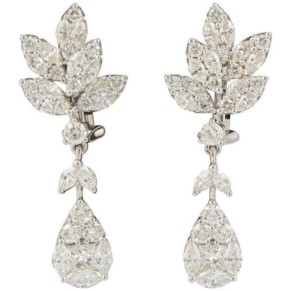 Classic Diamond Drop Gold Earrings