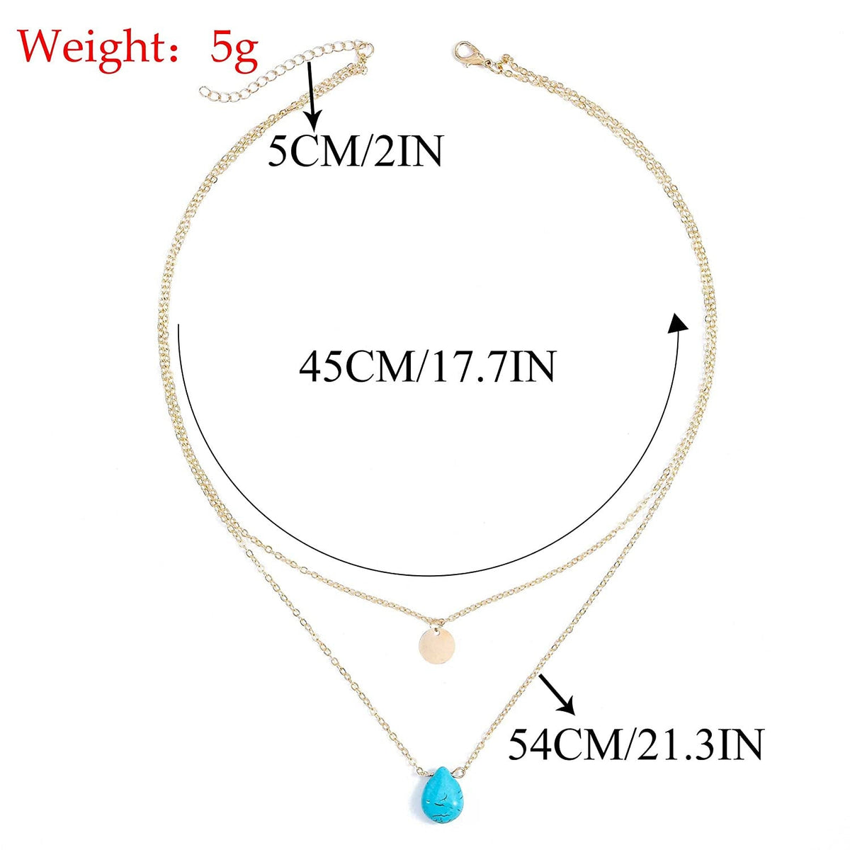 Boho Layered Turquoise Necklaces Gold Sequin Pendant Necklace Chain Jewelry for