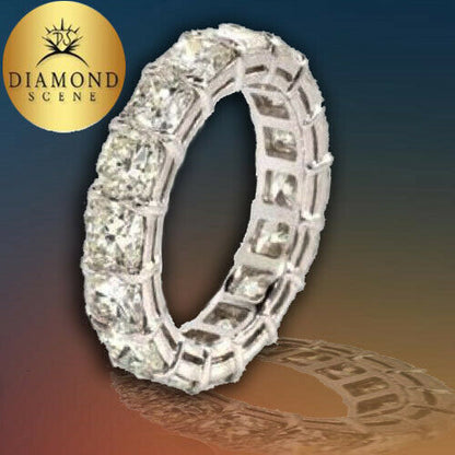 Cushion Cut Diamond Eternity Band set in Platinum 6.93 ct Platinum