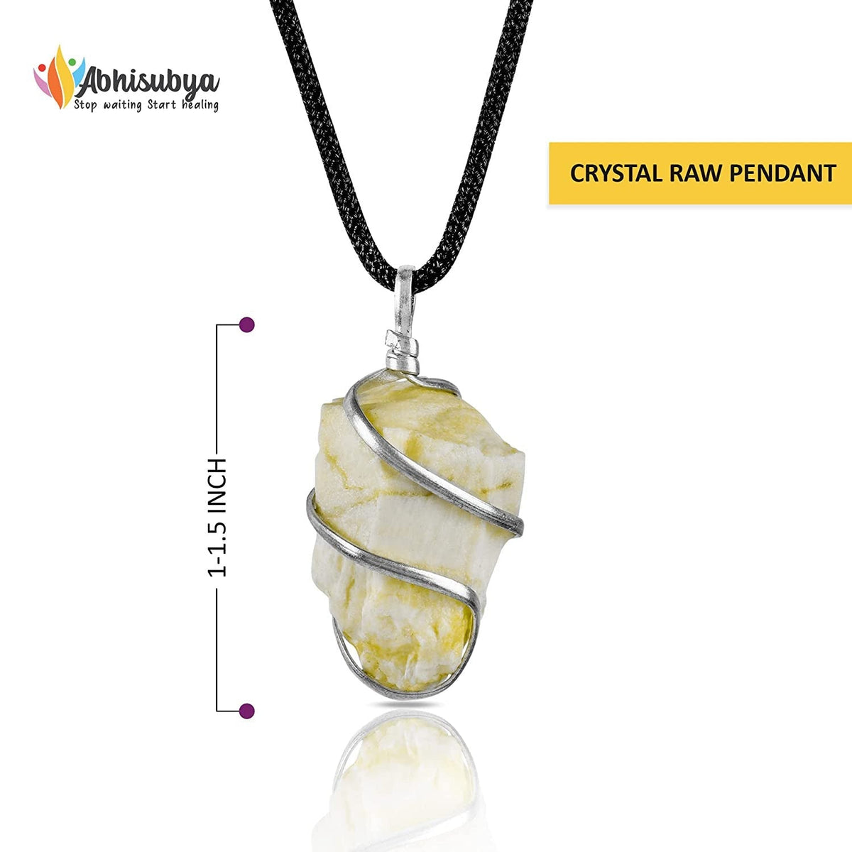 Serpentine Crystal Necklace - Pendant Necklace - Crystal Stone - Crystal Pendant