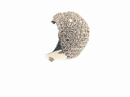diamond round pave set band way set large diamond 18 k white gold round g vs1/2