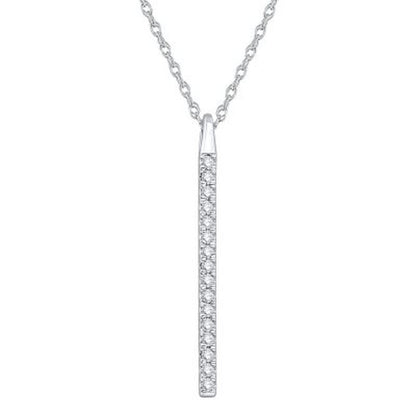 0.20 CT. T.W. Diamond Bar Pendant 14K White Gold