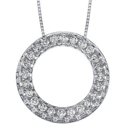 0.46 CT. T.W. Diamond Circle Pendant in 14K Gold