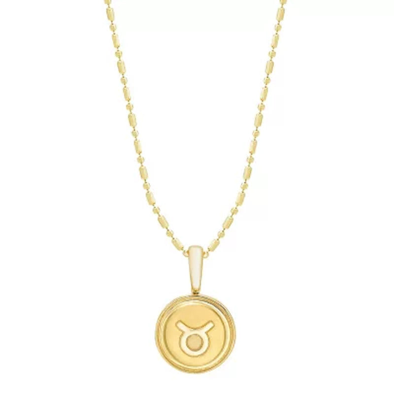 14K Yellow Gold Zodiac Symbol Pendant, 16-18"