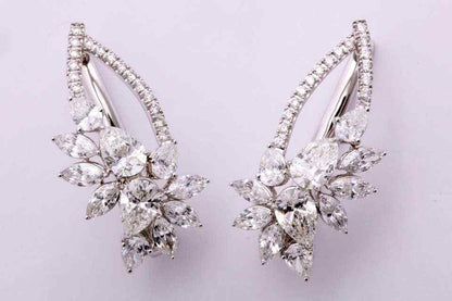 Diamond Cluster Hoop Earring