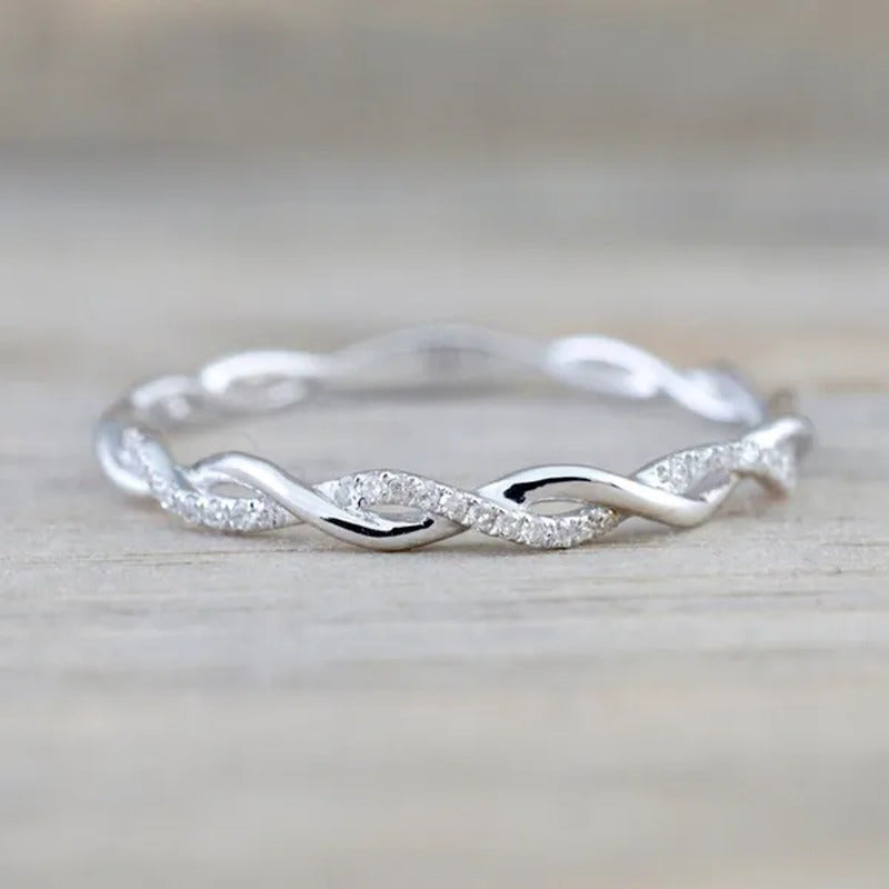 Twisted Shape,Diamond Wedding Band ,FULL Eternity Ring,Engagement Ring,Stacking
