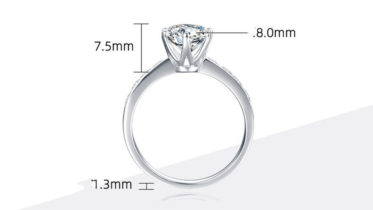 925 Silver Smart 2.0 Carat Moissanite Ring