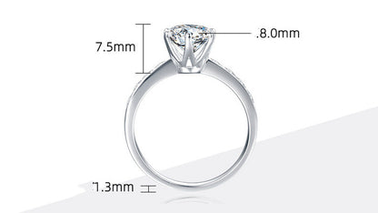 925 Silver Smart 2.0 Carat Moissanite Ring