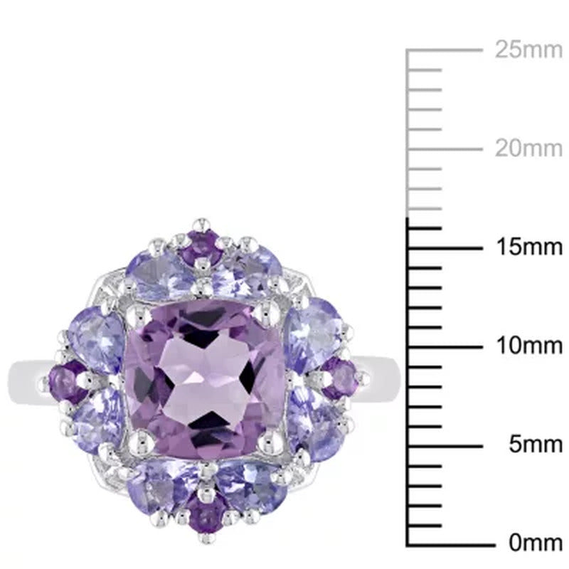 Amethyst and Tanzanite Cocktail in Sterling Silver