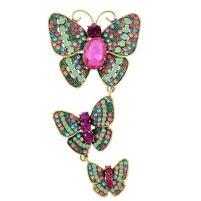 Fashion Exquisite Large Crystal and Rhinestone Butterfly Brooches for Women Vint