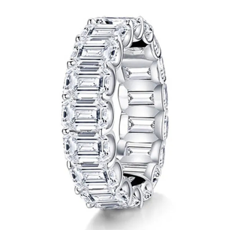 Personality Stackable Wedding Bands for Women Fashion 925 Sterling Silver Diamon