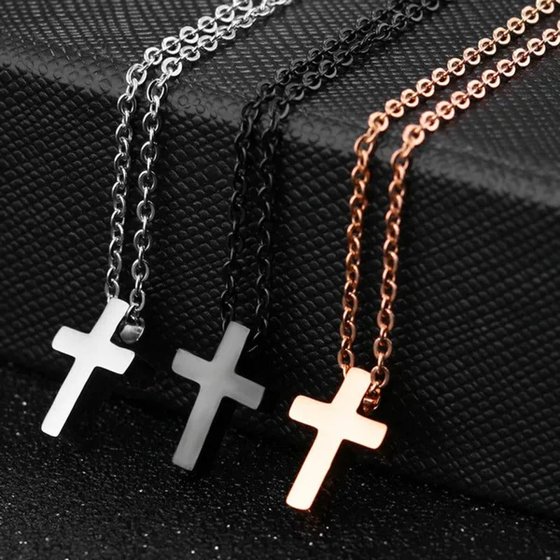 Simple Style Small Tiny Cute Cross Pendant Silver / Black / Rose Gold Exquisite