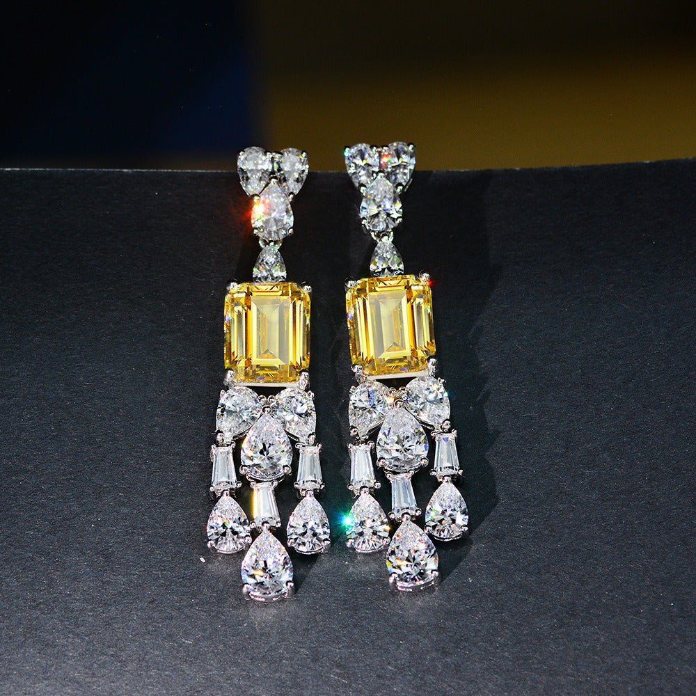 Vintage Geometric Diamond Women'S Earrings